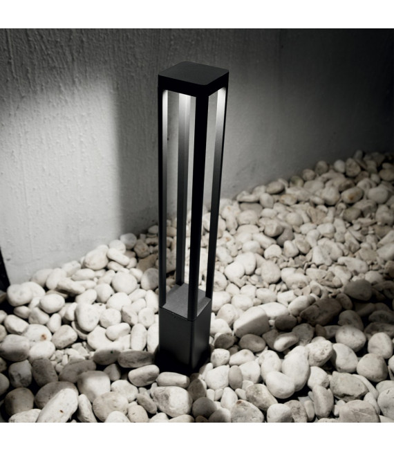 Tifone garden bollard Glass, metal, aluminum Anthracite 1 bulb 65.5cm