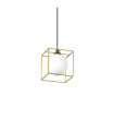 Lingotto pendant lamp 1 bulb Glass, metal Brass