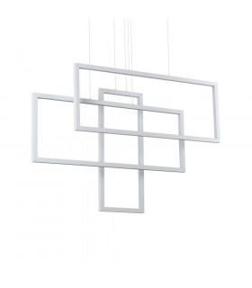 Suspension LED intégré Frame Métal,aluminium blanc 1 ampoule cm