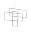 Frame integrated LED suspension 1 bulb Metal, white aluminum