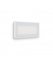Indio recessed garden wall light Glass, metal, white aluminum 1 bulb 8.5cm