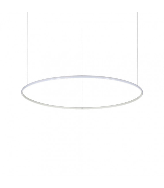 Suspensión LED integrada Hulahoop 1 bombilla Metal, aluminio, plástico blanco