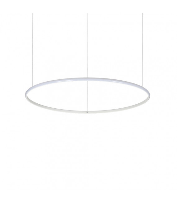 Integrated LED suspension Hulahoop 1 bulb Metal, aluminium, white plastic