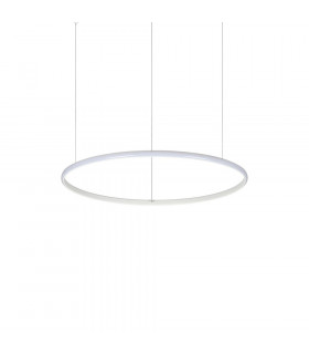 Sospensione LED integrata Hulahoop 1 lampadina Metallo, alluminio, plastica bianca