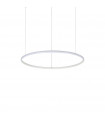 Integrated LED suspension Hulahoop 1 bulb Metal, aluminium, white plastic