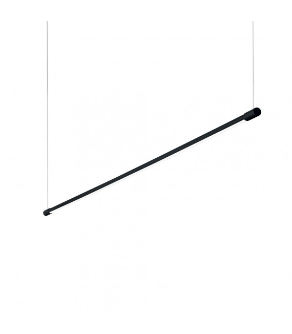 Suspensión LED integrada Yoko 1 bombilla Metal, aluminio, plástico Negro