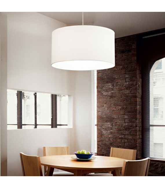 Designer pendant lamp Set 1 bulb Metal, white aluminum