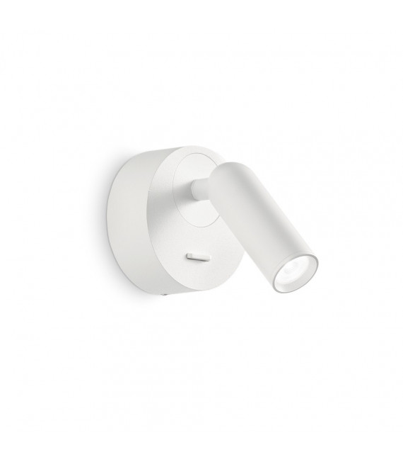 Aplique con lámpara de lectura Bean Glass, metal blanco 1 bombilla 8,5cm