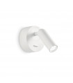 Applique avec liseuse Bean Verre,métal blanc 1 ampoule 8,5cm