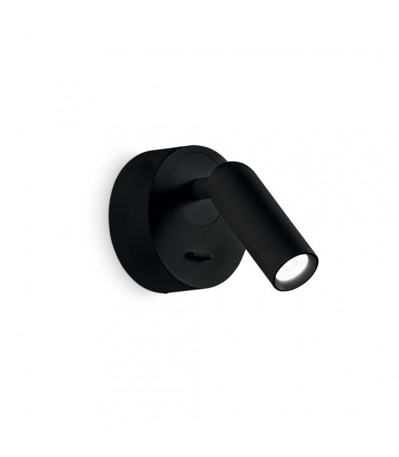 Aplique con lámpara de lectura Bean Glass, metal negro 1 bombilla 8,5cm