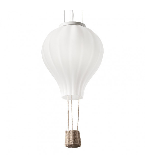 Plafón Dream 1 bombilla Cristal, tela blanca