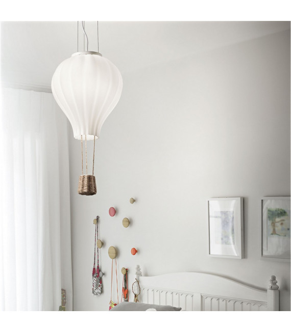 Ceiling light Dream 1 bulb Glass, white fabric