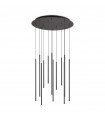 Suspension Filo 12 ampoules Métal,aluminium Noir