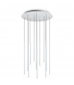 Filo 12-bulb pendant lamp Metal, white aluminum