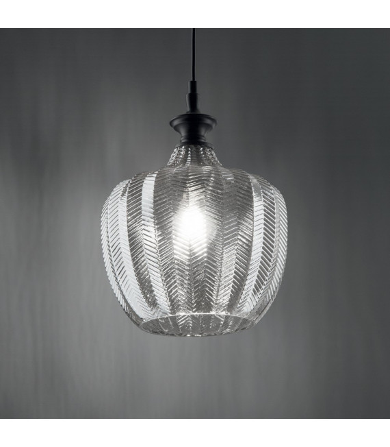 Lampada a sospensione Lord 1 lampadina Vetro, metallo Trasparente