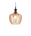 Pendant Lord 1 bulb Glass, amber metal