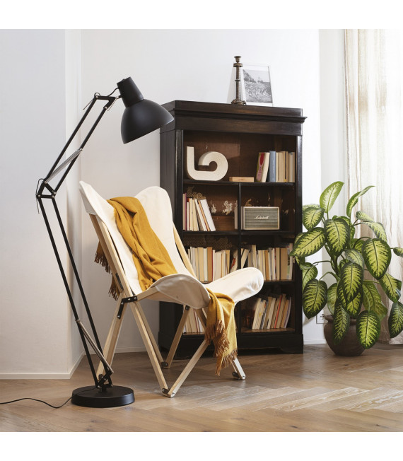 Wally desk lamp Matte black metal 1 bulb 160cm
