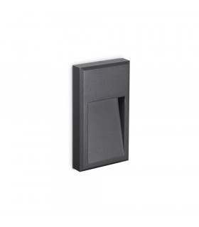 Aplique Febe Cristal, metal Antracita 1 bombilla 22,5cm
