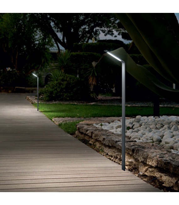Paletto da giardino Agos Metallo, alluminio Antracite 1 lampadina 80cm