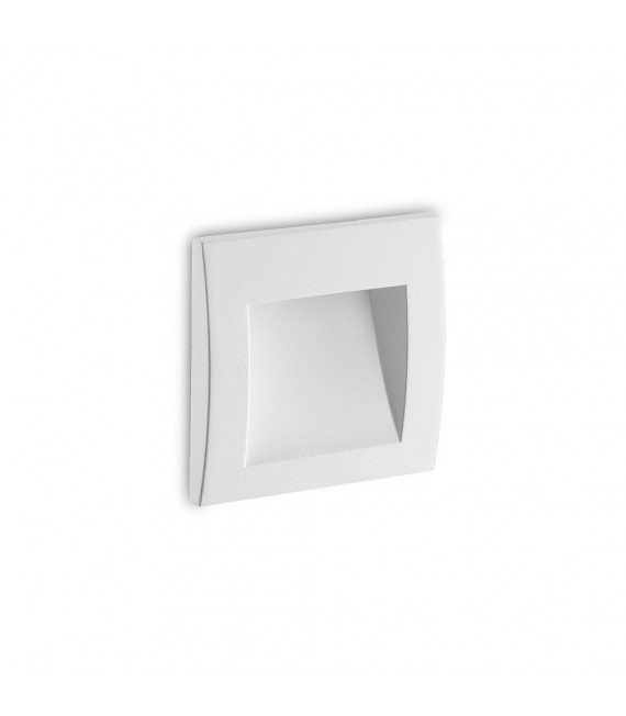 Recessed garden wall light Wire Glass, metal, white aluminum 1 bulb 9cm
