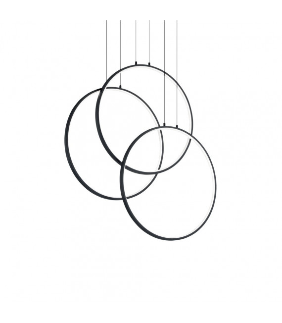 Sospensione LED integrata Frame 1 lampadina Metallo, alluminio Nero