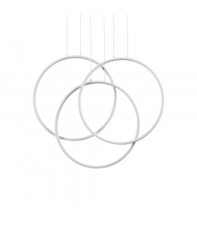 Frame integrated LED suspension 1 bulb Metal, white aluminum