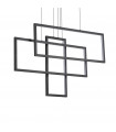 Frame integrated LED suspension 1 bulb Metal, aluminum Black