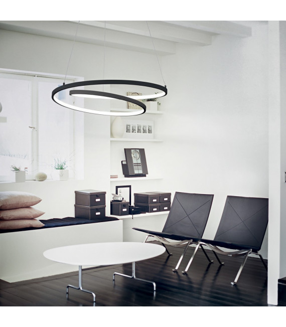 Suspension LED intégré Oz 1 ampoule Métal,plastique Noir