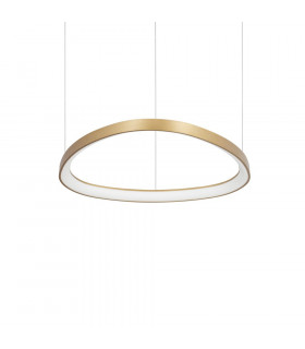 Integrated LED suspension Gemini 1 bulb Metal, plastic Brass