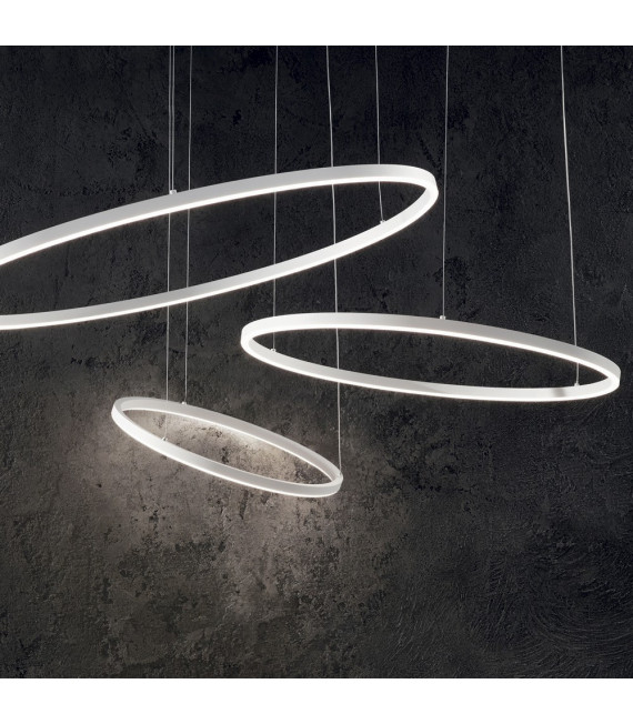 Suspensión LED integrada Oracle 1 bombilla Metal, aluminio, plástico blanco