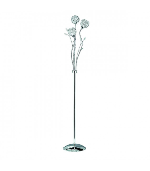 Lampada da terra Bellis II, in cromo e vetro