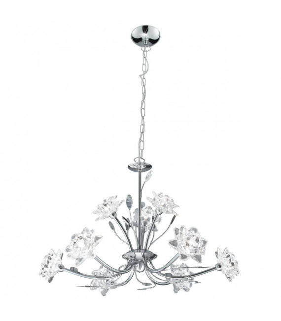 Hängelampe 9 Bellis-Lampen aus Chrom und Glas