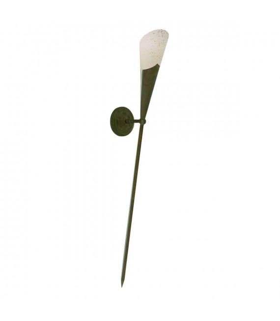 Lange Taschenlampe Wandleuchte, Rotbraun und Scavo Glas