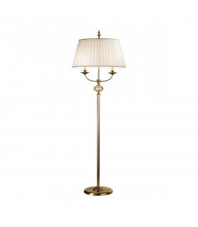 Klassische Stehlampe ASCOT Antik Messing 2 Glühbirnen