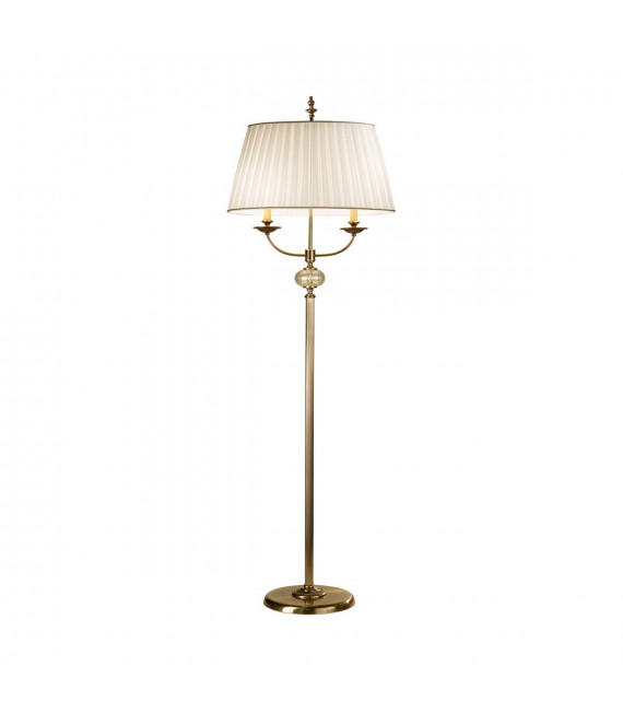 Klassische Stehlampe ASCOT Antik Messing 2 Glühbirnen