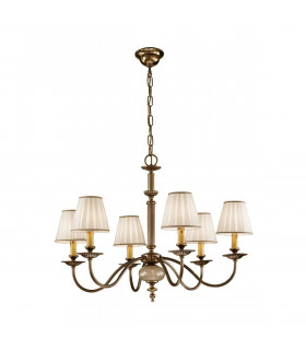 Lampadario classico ASCOT ottone antico 6 lampadine