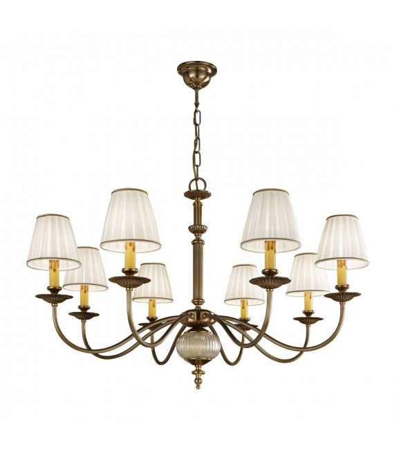 Lampadario classico ASCOT ottone antico 8 lampadine