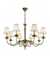 Chandelier classique ASCOT laiton antique 8 ampoules
