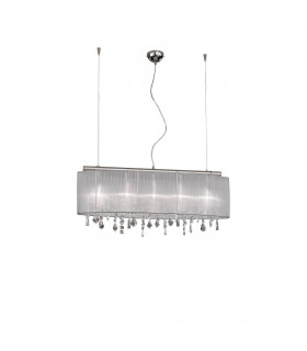 Suspension en cristal PARALUME chrome 5 ampoules