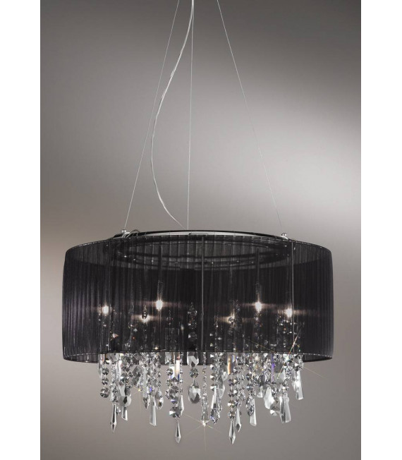 Candeliere cristallo PARALUME cromato 6 lampadine