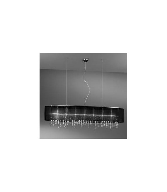Suspension en cristal PARALUME chrome 7 ampoules