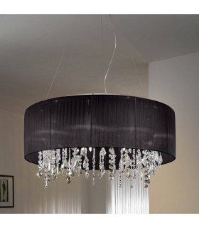 Kristallleuchter PARALUME Chrom 9 Glühbirnen