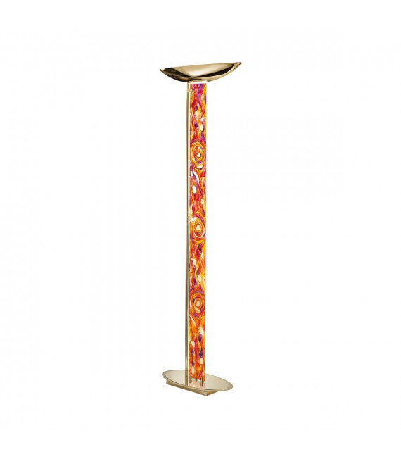 Lámpara de pie de diseño DELPHI Gold 24 quilates 2 bombillas