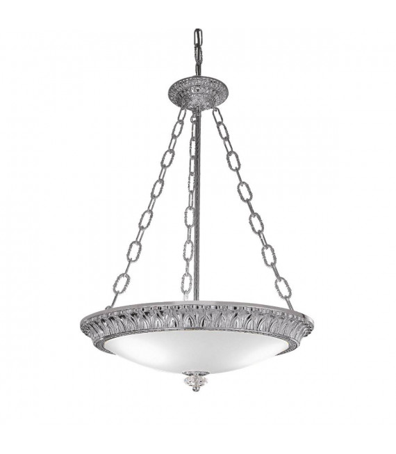 Lampada a sospensione classica MILADY cromata a 3 lampadine