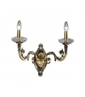 Applique classica CONTARINI ottone antico 2 lampadine