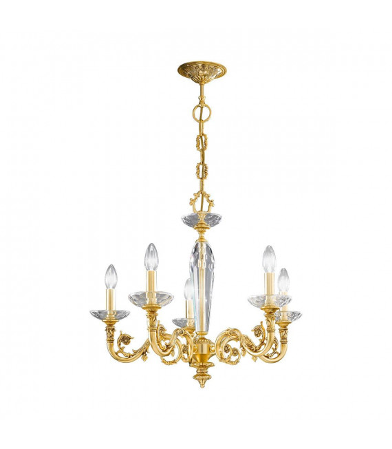 Lampadario classico CONTARINI oro francese 5 lampadine