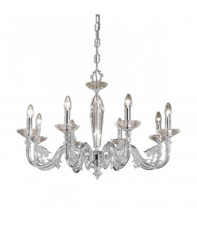 Chandelier classique CONTARINI chrome 8 ampoules