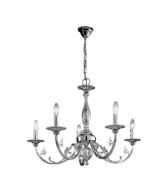 Candelabro clásico PISANI cromo 5 bombillas