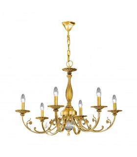 Candelabro clásico PISANI oro francés 6 bombillas
