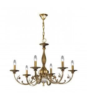 Candeliere classico PISANI in ottone antico 6 lampadine